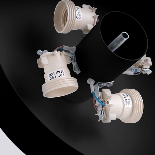 Plafon sufitowy OMIQ czarny nowoczesny okrągły do salonu i sypialni 30 cm SOLLUX