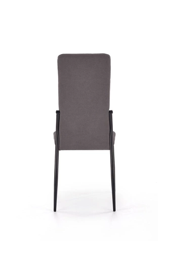 Krzesło tapicerowane Intesi Stagy szare nowoczesne do jadalni i kuchni na czarnych nogach