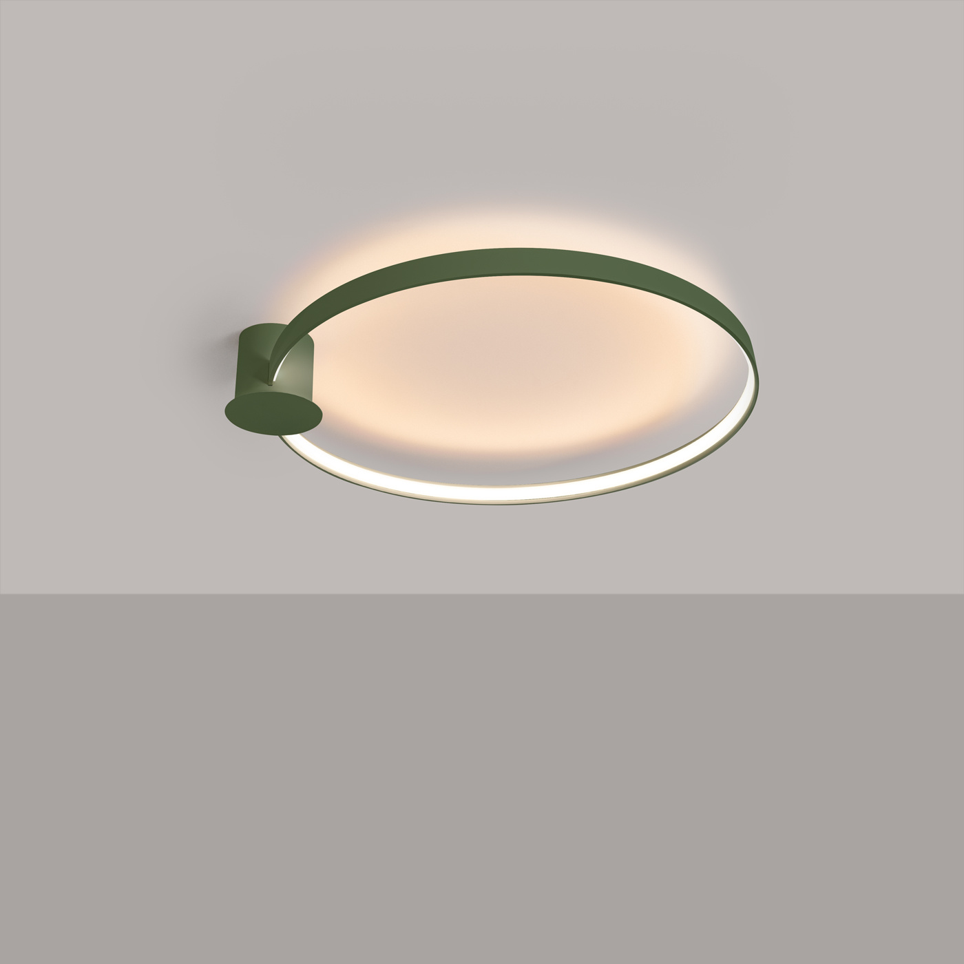 Plafon sufitowy LED RIO 78 zielony oliwkowy nowoczesny do salonu i kuchni Thoro