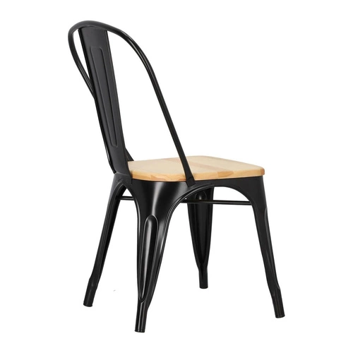 Krzesło do jadalni Paris Wood D2.DESIGN metalowe z drewnianym siedziskiem personalizowany kolor