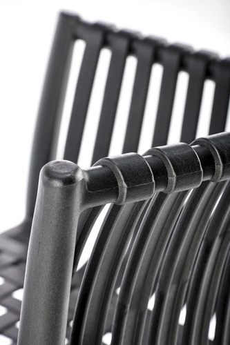 Krzesło ogrodowe Nathan czarne Intesi z tworzywa sztucznego, nowoczesne, łatwe czyszczenie, sztaplowane