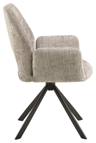 Krzesło Graham Actona szare tapicerowane obrotowe do jadalni z podłokietnikami