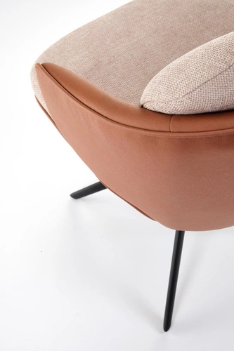 Krzesło biurowe obrotowe Arleth beżowe tapicerowane z podłokietnikami nowoczesne do salonu Intesi