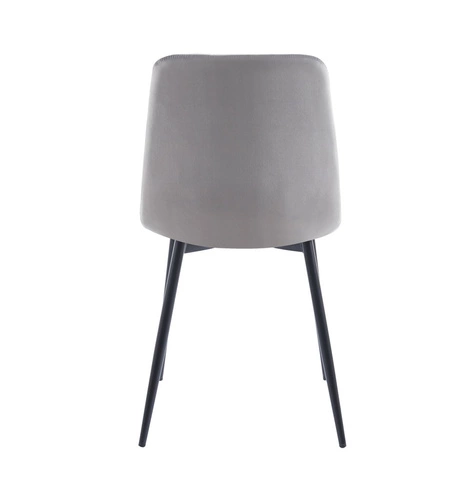 Krzesło do jadalni Caro Velvet Intesi szare tapicerowane welur nowoczesne pikowane czarne nogi