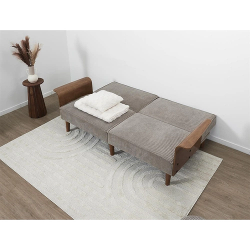 Sofa rozkładana Scott szara sztruksowa 3 osobowa z regulowanym oparciem do salonu Intesi