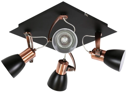 Lampa sufitowa Markus plafon 4x50W GU10 czarny+miedziany bez żarówki