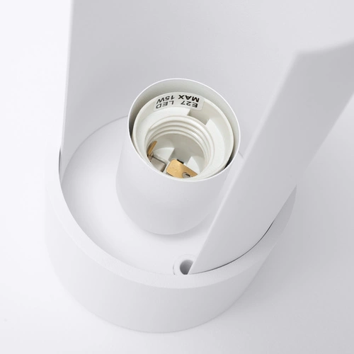 Lampka biurkowa minimalistyczna FLASH biała stalowa z regulacją kąta padania światła do gabinetu