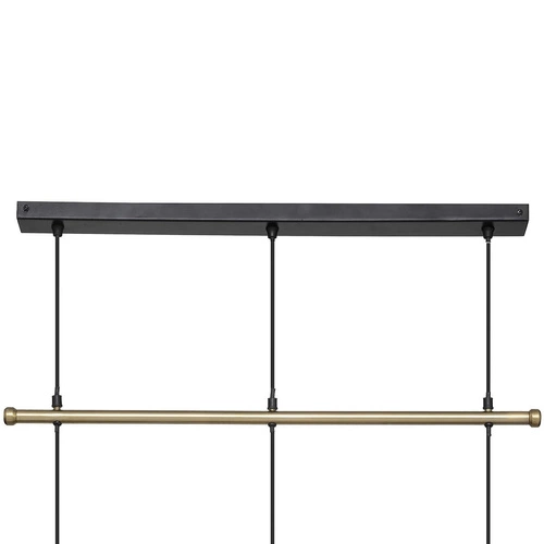 Lampa wisząca Bota złota 3-punktowa do kuchni lub nad stół, metal i drewno mango Atmosphera