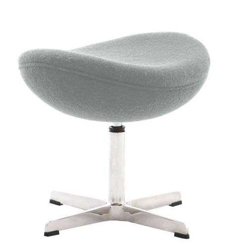 Podnóżek tapicerowany Jajo kaszmir inspirowany Egg szary nowoczesny do salonu D2.DESIGN