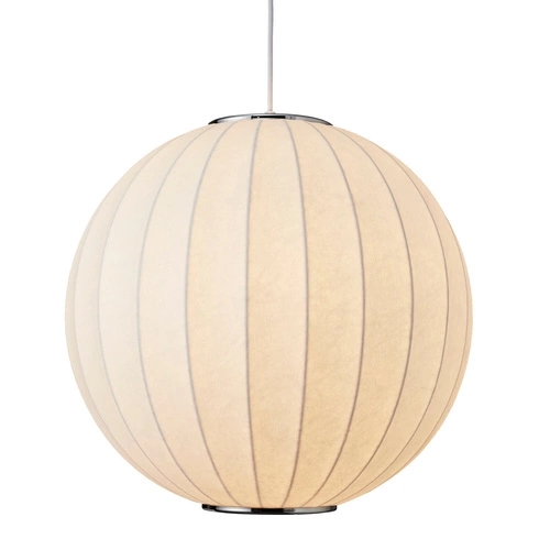 Nowoczesna lampa wisząca kula SILK biała 40 cm regulowana do salonu i kuchni