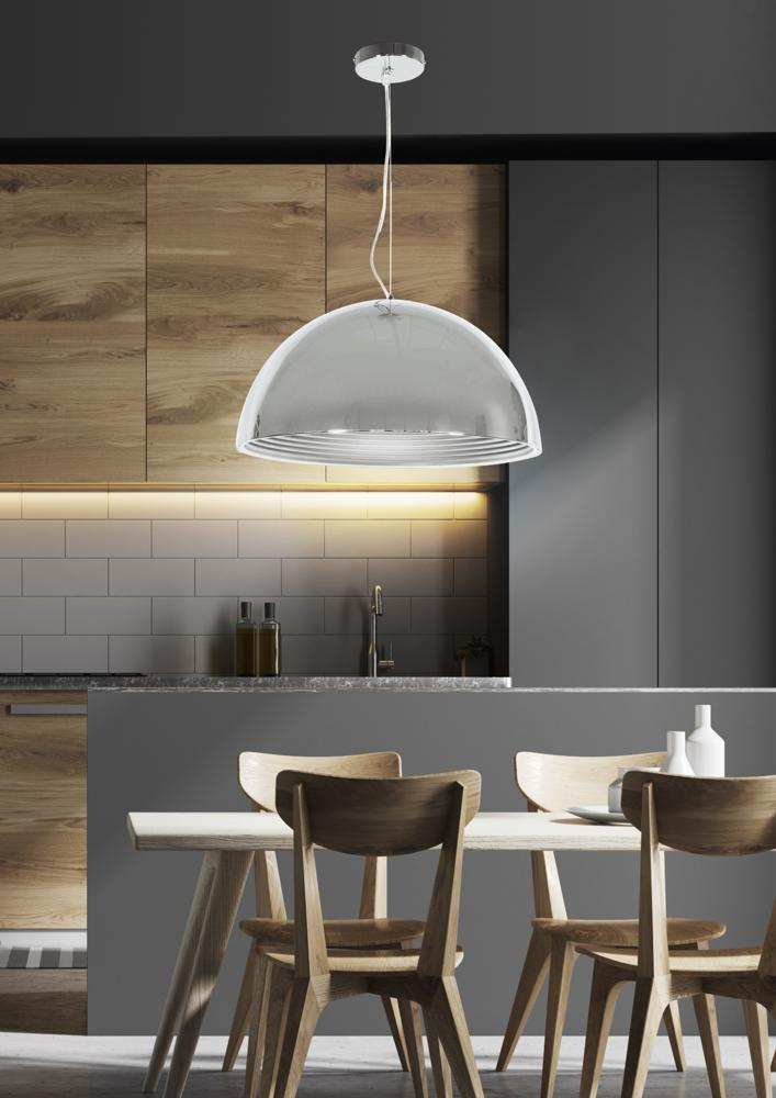 Lampa wisząca Dorada chrom 30 cm nowoczesna regulowana do salonu kuchni lub nad stół