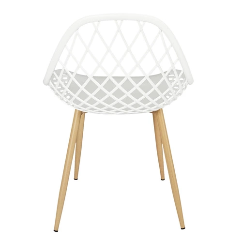 Krzesło do jadalni Malaga Intesi białe z tworzywa sztucznego boho łatwe czyszczenie