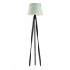 Lampa stojąca do salonu Curacao Lysne nowoczesna drewniana z abażurem miętowym 158 cm