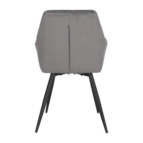 Krzesło tapicerowane welur szare Pico Intesi do jadalni z podłokietnikami nowoczesne