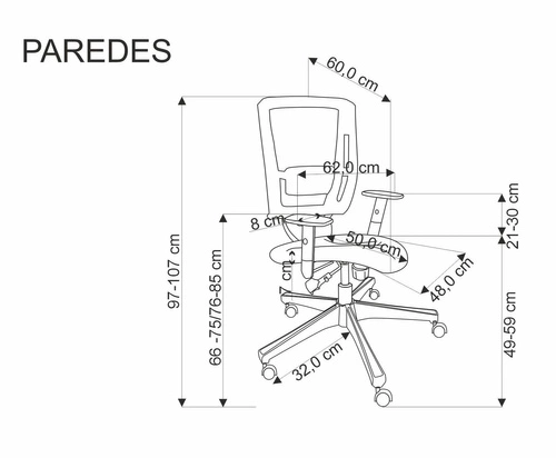 Fotel biurowy ergonomiczny Ducrot czarny obrotowy z siatki i regulacją do biurka