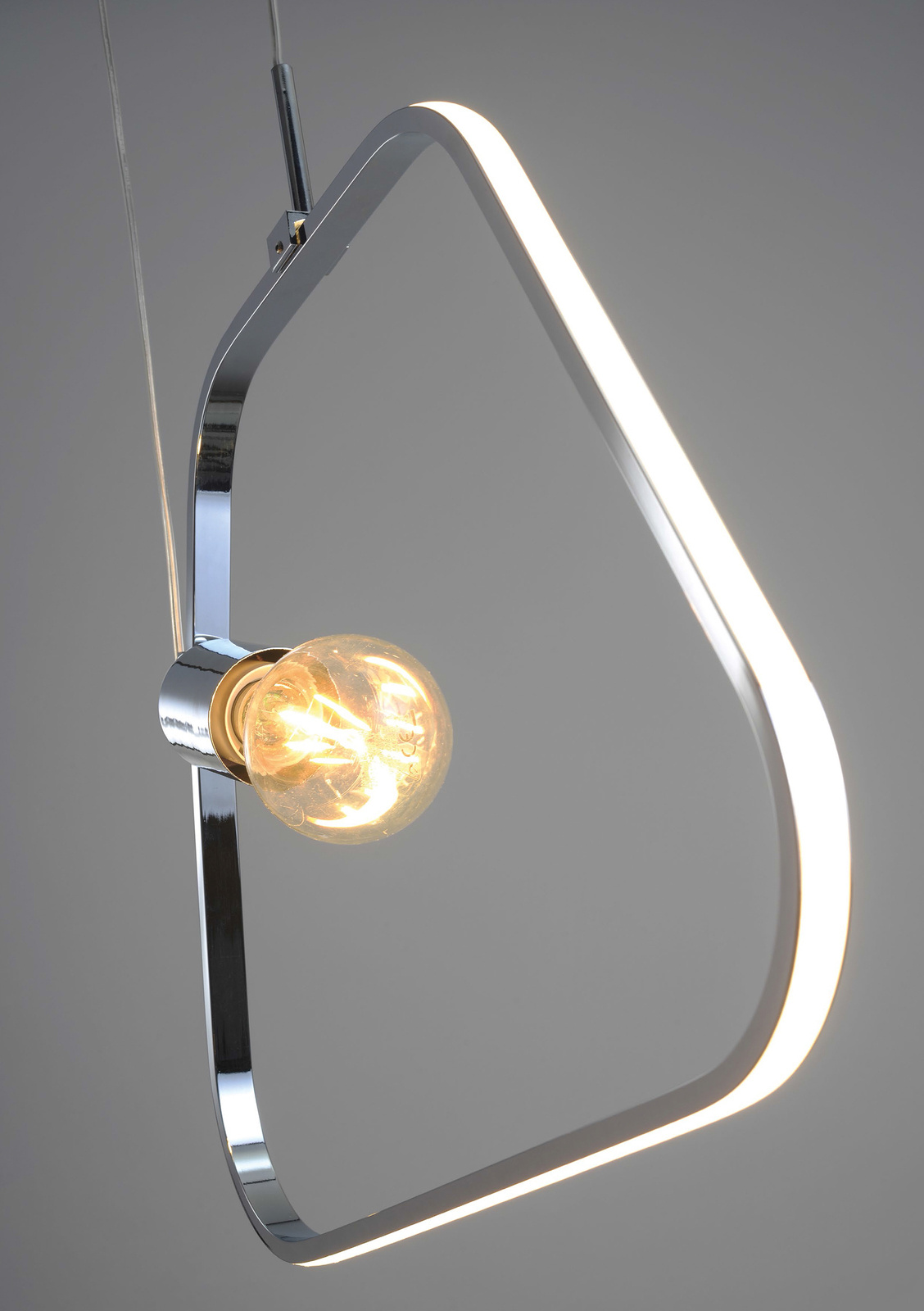 Lampa wisząca Ikaria 42 1x60W E27 led+12W LED chromowy 4000K