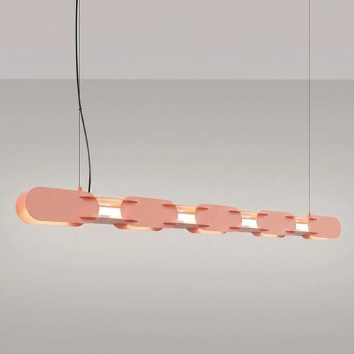 Lampa wisząca LED CHAIN 158 brzoskwiniowa nad wyspę nowoczesna