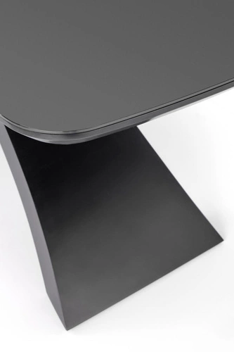 Stół rozkładany do jadalni Siles nowoczesny czarny szklany blat 180–220 cm Intesi