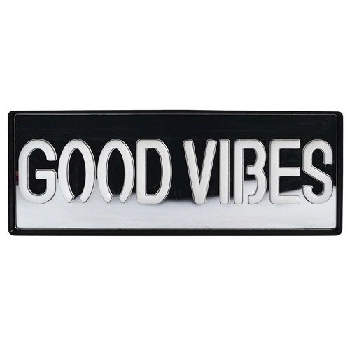 Nowoczesna lampka nocna LED neon Good Vibes Intesi czarno-biała do sypialni lub salonu