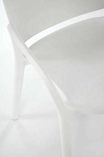 Krzesło Nadine białe do jadalni i ogrodu z tworzywa, nowoczesne, sztaplowane, z podłokietnikami