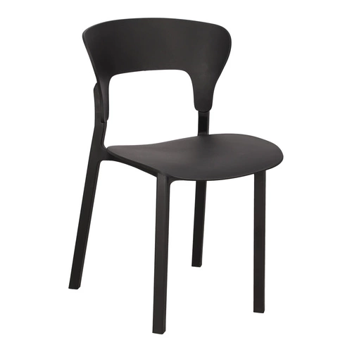 Krzesło Kabru czarne Intesi nowoczesne krzesło do jadalni i ogrodu z tworzywa łatwe w czyszczeniu