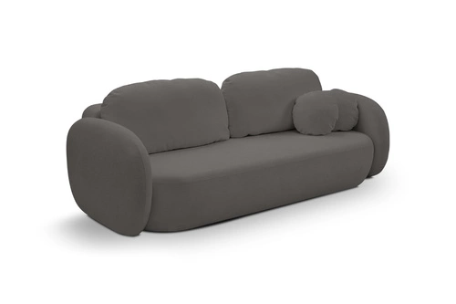 Sofa rozkładana Salby antracytowa 3 osobowa z funkcją spania i pojemnikiem do salonu