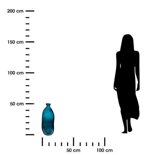 Wazon szklany Dame J 51cm niebieski nowoczesny na kwiaty do salonu Atmosphera