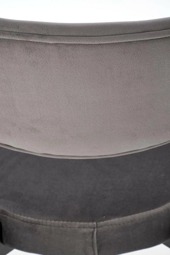 Krzesło tapicerowane welurowe Camile szare do jadalni i salonu nowoczesne na czarnych nogach