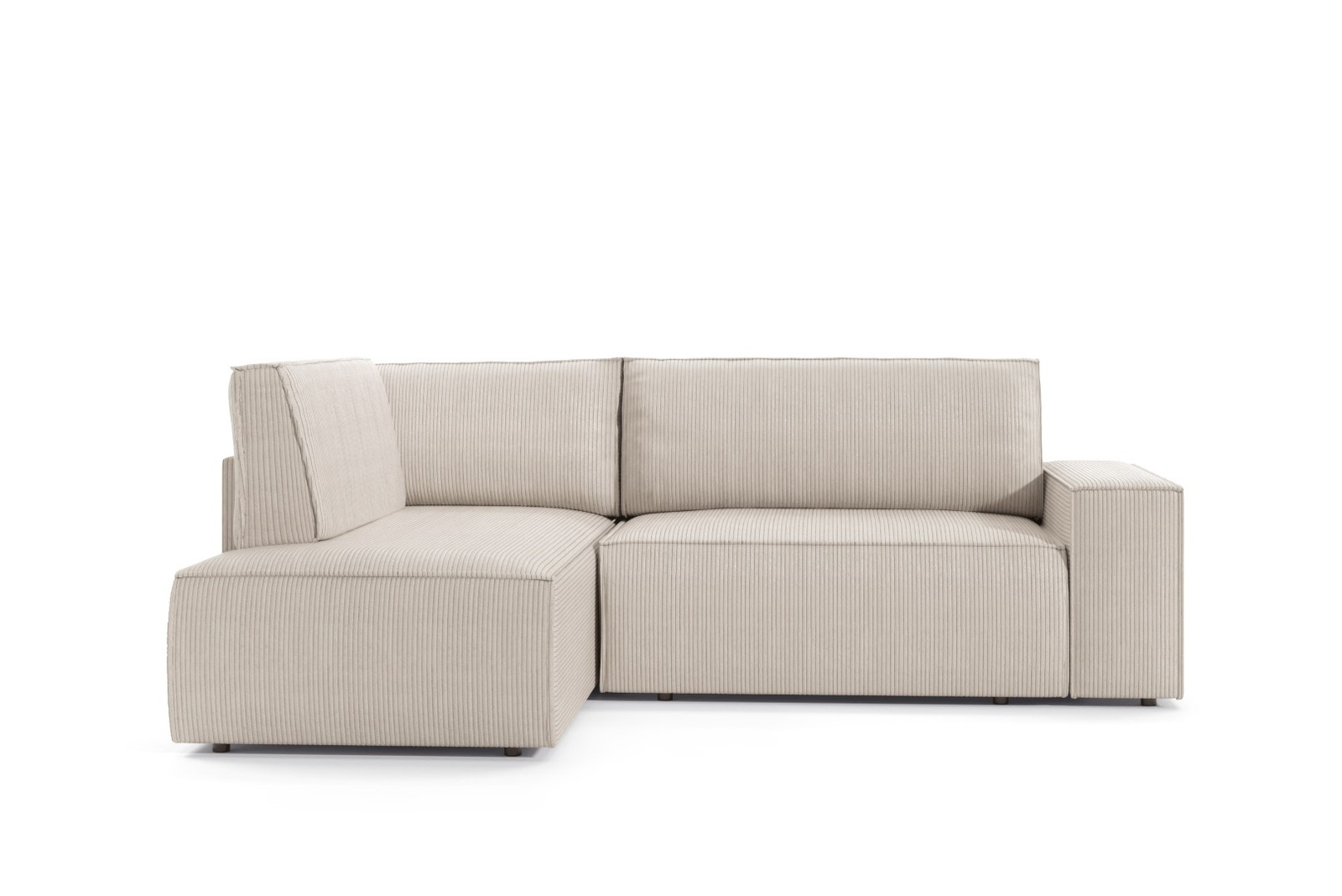 Narożnik sztruksowy z funkcją spania Molde L lewy szary do salonu nowoczesny Intesi