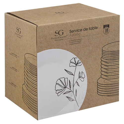 Porcelanowa zastawa obiadowa Azalee 18-elementowa biała do jadalni do zmywarki 5five