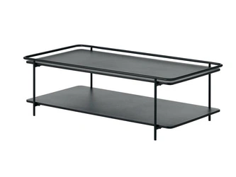 Stolik kawowy Yuba do salonu nowoczesny metalowy czarny 110x55 cm