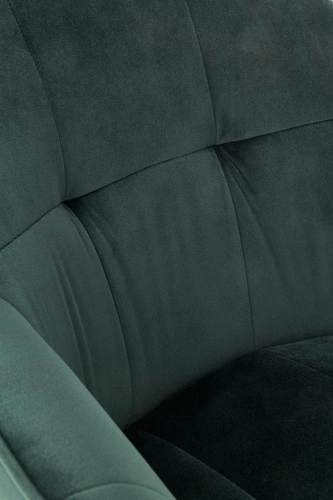 Krzesło tapicerowane Yorkshire welurowe zielone z podłokietnikami na płozach do jadalni Intesi