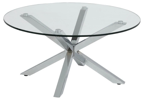 Stolik kawowy Heaven okrągły szklany chromowany nowoczesny do salonu Actona 82 cm