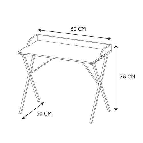 Biurko Brice Intesi białe nowoczesne do pracy i nauki lastryko 84 cm łatwe czyszczenie