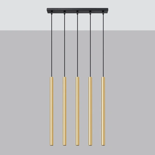 Lampa sufitowa Pastelo 5L nowoczesna złota regulowana do salonu i jadalni SOLLUX