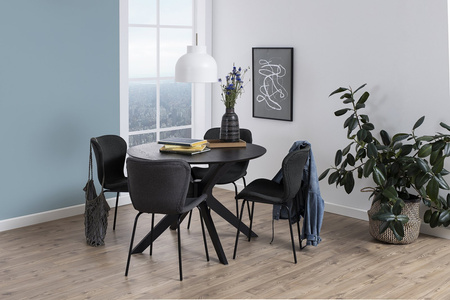 Krzesło Batilda dark grey / black tapicerowane