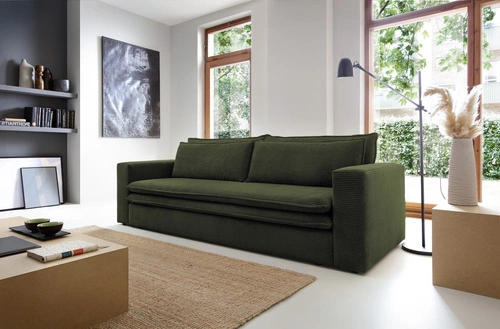 Sofa Ulnes z funkcją spania oliwkowa      Poso 46