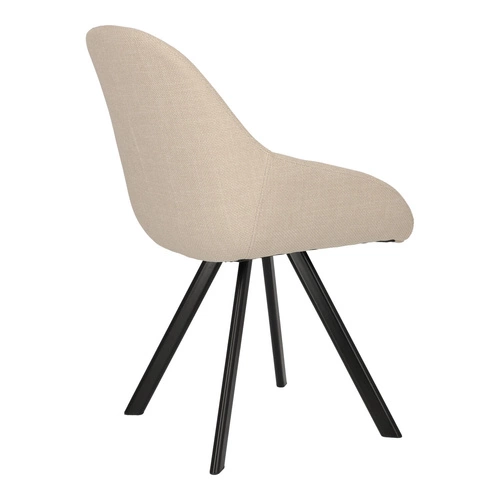 Zestaw 2 krzeseł Nels beżowe czarne nogi