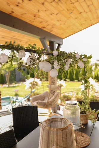 Girlanda LED cotton balls biała Atmosphera do sypialni i salonu nowoczesna dekoracyjna 165 cm