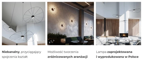 Lampa wisząca ESKOLA 110 czarna nowoczesna nad stół do salonu i jadalni metalowa