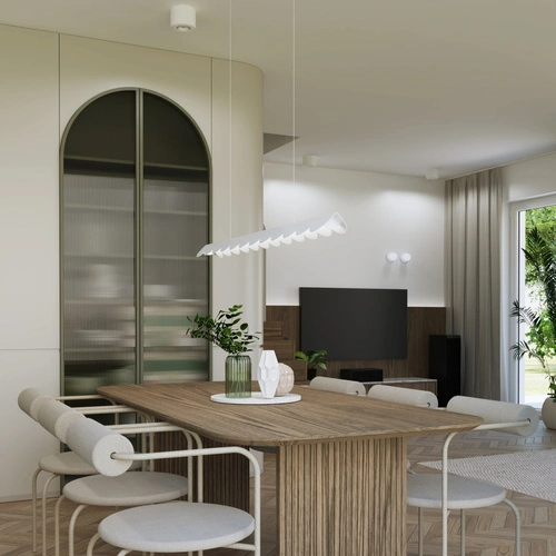 Lampa wisząca BISCUIT 100 beżowa LED nad stół do salonu 4000K