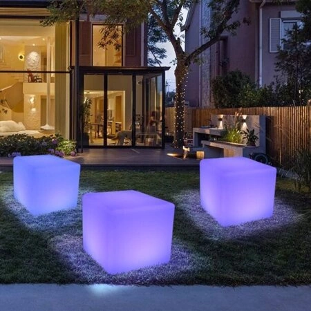 Lampa ogrodowa CUBIC XL LED RGBW 16 kolorów 50 cm