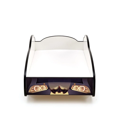 Łóżko dziecięce samochód Batman Car 140x70 z materacem nowoczesne do pokoju dziecka