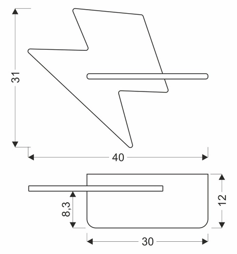 Kinkiet ścienny Lightning LED 4W klasyczny złoty do pokoju dziecięcego z przewodem drewniany