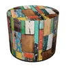 Pufa Thais okrągła tapicerowana multikolor do salonu i sypialni nowoczesna Intesi 40 cm