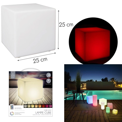 Lampa podłogowa LED Colorfull Cube 25 cm multikolor z pilotem nowoczesna do salonu Intesi