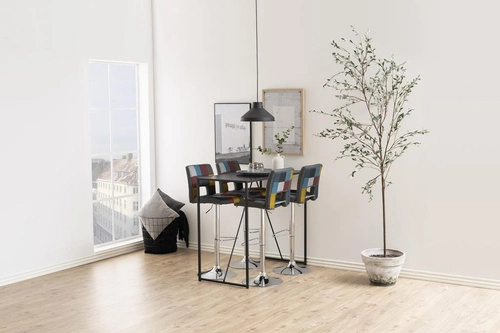 Stół barowy Seaford czarny nowoczesny industrialny do kuchni i jadalni 120x60 cm Actona