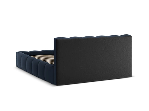 Łóżko tapicerowane Lupine niebieskie 200x200 z pojemnikiem nowoczesne do sypialni