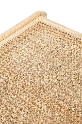 Fotel rattanowy Datura Intesi do salonu nowoczesny boho z drewnem jesionowym naturalny