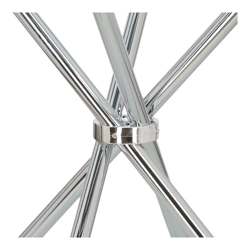 Stół okrągły szklany Ufo 80 cm transparentny nowoczesny do jadalni i salonu chrom Intesi